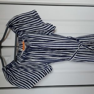 OLIPHANT Blue and White Striped Sundress Size Medium